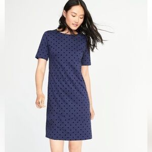 Old Navy Navy Blue Polka Dot Dress